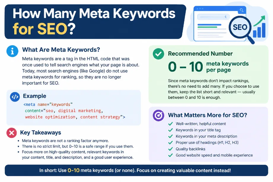 How Many Meta Keywords for SEO