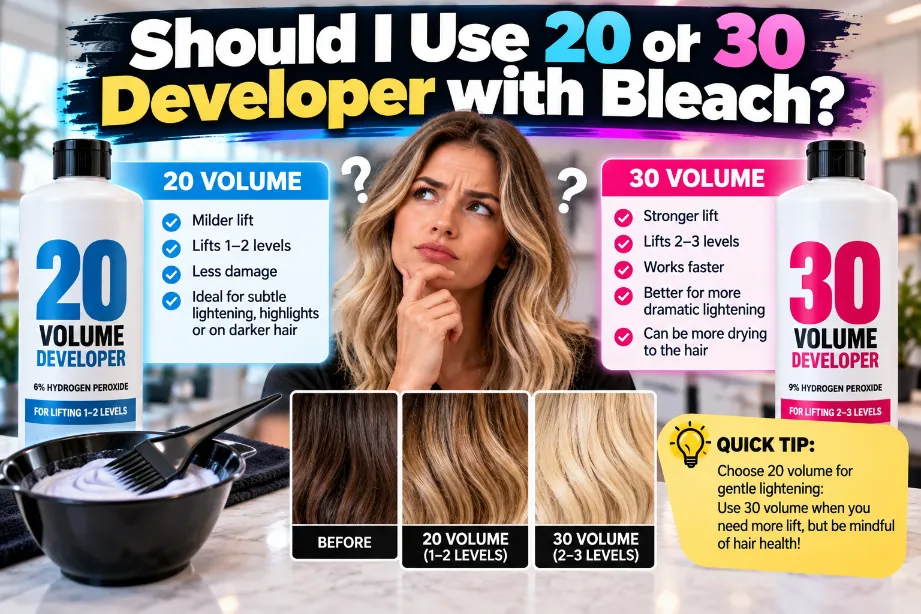 Should I Use 20 or 30 Developer with Bleach