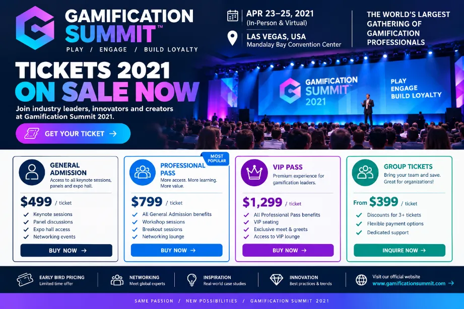 Tickets 2021 Sites for Gamificationsummit